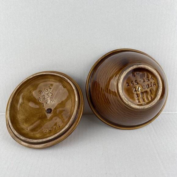 California USA Pottery 64 255 250 2501 Orange Brown Lazy Susan Serving Dish - Picture 5 of 11